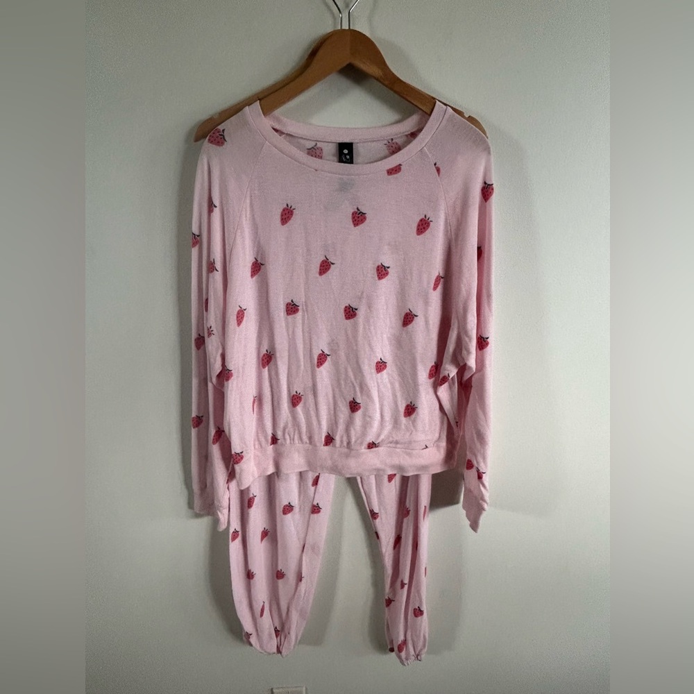 Honeydew Pajama Set Womens Pink Strawberry Pants Shirt XL